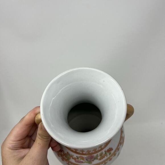 12.5" Vintage VTG Chinese Peacock Bird Vase Marked - Picture 8 of 13